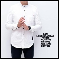 Diskon! Kemeja Katun Pria Lengan Panjang Putih Polos Model Baju Koko