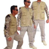 Jaket Rompi Army Outdoor Hitam Motor. Mancing. Safety. Militer.