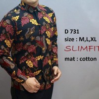 Kemeja Pria Slimfit Motif Batik Banten Baju Lengan Panjang Casual