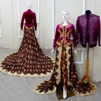 SEPASANG KEBAYA PENGANTIN BLUDRU EKOR BATIK MURAH