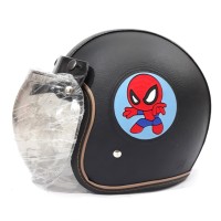 Helm Bogo Anak Remaja Full Kulit Motif Spiderman
