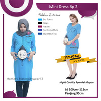 BAJU HAMIL MIDI MINI DRESS BUMIL DASTER IBU HAMIL BP2 MOMOTY UNIK LUCU
