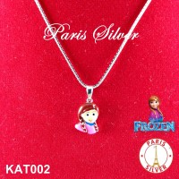Kalung Anak Liontin Anna Frozen Elsa Silver Perak 925 lapis emas putih