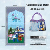 Sajadah Lipat Anak Robocar Poli/ Sajadah Karakter / Sajadah Tas