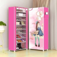 Best Seller R10NEW dreampink- Rak Sepatu Kain 10 SUSUN ( 9