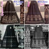 Jual rok jeans motif bordir murah Murah