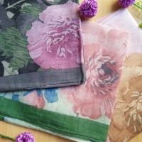Hijab Organza Print | JIlbab Segiempat Motif | Umama Feather Print Ba