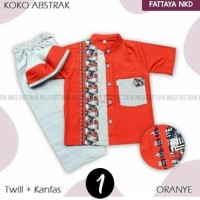 Koko Anak Fattaya, Setelan Koko Anak, Baju Muslim Anak, Size 5