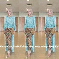 long kebaya wisuda modern azalea muslim + rok batik