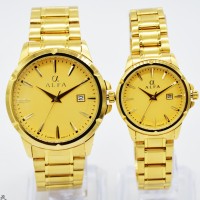 Jam Tangan Couple/Sepasang merk Alfa 88131MGC Original Tanggal Rantai