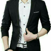 blazer semi jas jaket outwear pria dewasa hitam xl