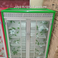 Rak sepatu 4 tingkat dari aluminium dan kaca Harga murah