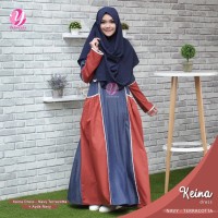 TOP SELLER ORIGINAL Gamis Yasmeera Keina Dress Navy Terracotta baju m