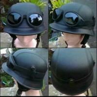 Helm retro nazi jerman kulit kacamata hitam Helm Klasik Sni