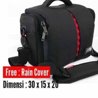 SPESIAL Tas Kamera Canon (Muat 3 Lensa) + Pelindung Hujan