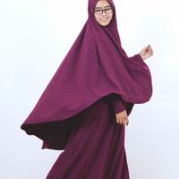Setelan Gamis Syari Khimar Hari Marble Hijab Alila