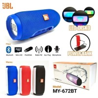 SPEAKER AKTIF PORTABLE BLUETOOTH JBL MY 672BT + POWER BANK + LAMPU
