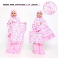 Ria Collection New Mukena Anak Unicorn Pink ( Tas Sejadah )