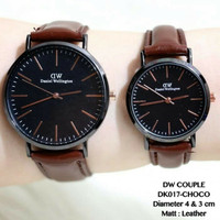 Jam Tangan Couple Wanita Pria Kulit Leather Dw Daniel fossil HQ-choco