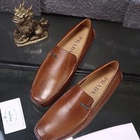 Sepatu kulit coklat pria cowok loafer prada kw mirorr import branded