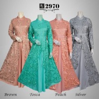 Gamis maxi dress baju gaun pesta busana muslim Brokat Vania 972