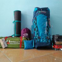 Paket Mendaki Gunung Tas Carrier Consina Matras SB Tenda 4 Nesting DS