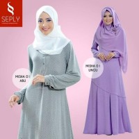 Gamis Plus Jilbab Satu Set Ukuran S, M, dan L SEPLY Misha-01
