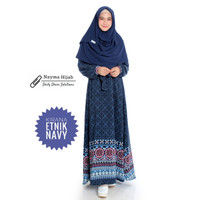 Jual Gamis busui motif etnik,kirana dress by salma hijab Murah