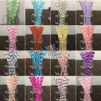 Jual Paper Straw / Sedotan Motif Polkadot Murah