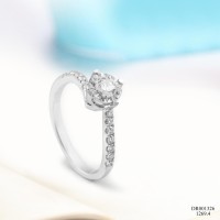 Cincin Berlian Wanita / Cincin Emas Putih DR001326 V&Co Jewellery