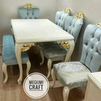kursi meja makan jati jepara mewah mebel minimalis furniture