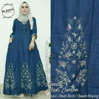 Baju wanita gamis nanda jeans muslim unik lucu modern modis trendi