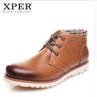 ORIGINAL XPER Boots Cow Leather Plush Winter sepatu pria kulit import