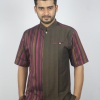 Jual Baju Koko lengan pendek/ warna hijau motif/ model terbaru