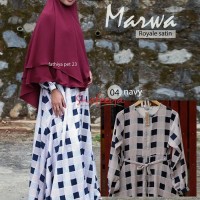 Gamis/Terusan Dewasa Royal Satin by Shafeeya Marwa04 Navy