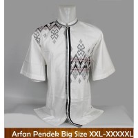 Baju Koko BIG SIZE Terbaru Lengan Pendek Putih Tulang Size XXL XXXL
