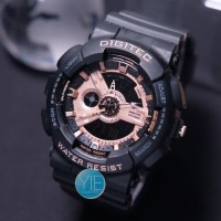 Jam Tangan Pria Sport Digitec DG 2020 T Dual Time - Hitam List Emas