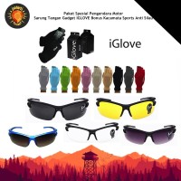 Paket Spesial Pengendara Motor Sarung Tangan Gadget IGLOVE Bonus Kac