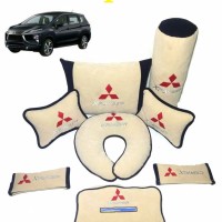 promo Mitsubishi Xpander Bantal aksesoris mobil Custom Cream Hitam