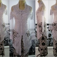 baju batik Kebaya Jadi Pengantin Modern Akad Nikah Putih bordir payet