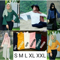 BAJU Baju Muslim Lengan Bell Terompet Wanita Blouse Cewek GSE043