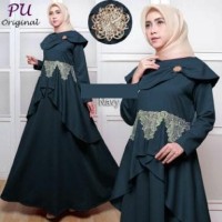 4881 gamis muslimah remaja baju lebaran terbaru grosir murah navy cute
