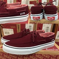 MENARIK Sepatu vans zapato del barco maroon original premium quality