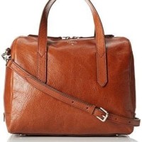 TAS WANITA ORI tas fossil sydney satchel brown original - tas fossil