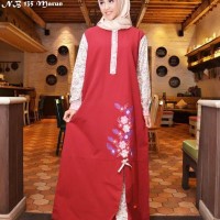 LIMITED EDITION Baju Gamis Terbaru Nibras NB 135 Marun ORIGINAL