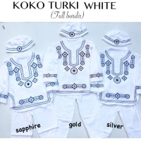 Setelan Baju Muslim Koko Anak Bayi Laki-Laki Koko Turkie White