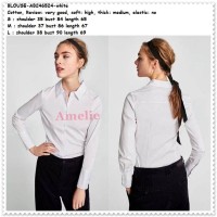 Baju Atasan Kemeja Putih Polos Wanita Blouse Import AB746524 White