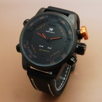 Fortuner AD2033B Original Jam Tangan Pria Kulit Black Orange