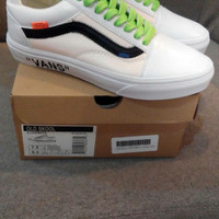 Sepatu Vans Oldskool Off White Custom White Wafle DT BNIB Premium Ori