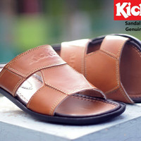 SENDAL KULIT SAPI UNTUK PRIA SANDAL KICKER SLOP JEPIT ADA MURAH NYAMAN
